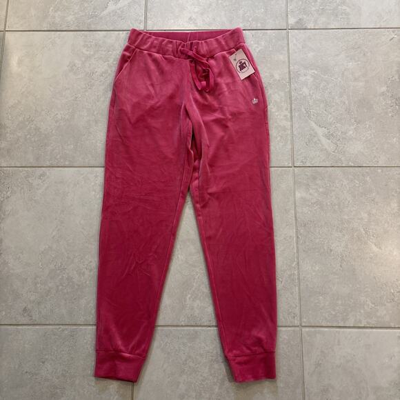 Juicy Couture Velour Joggers Women’s Sz S Pink Drawstring Sweatpants Athleisure - Picture 1 of 9